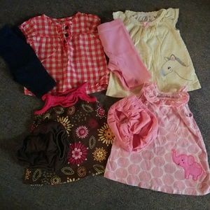4-sz 6 mos baby girls carters/circo outfits